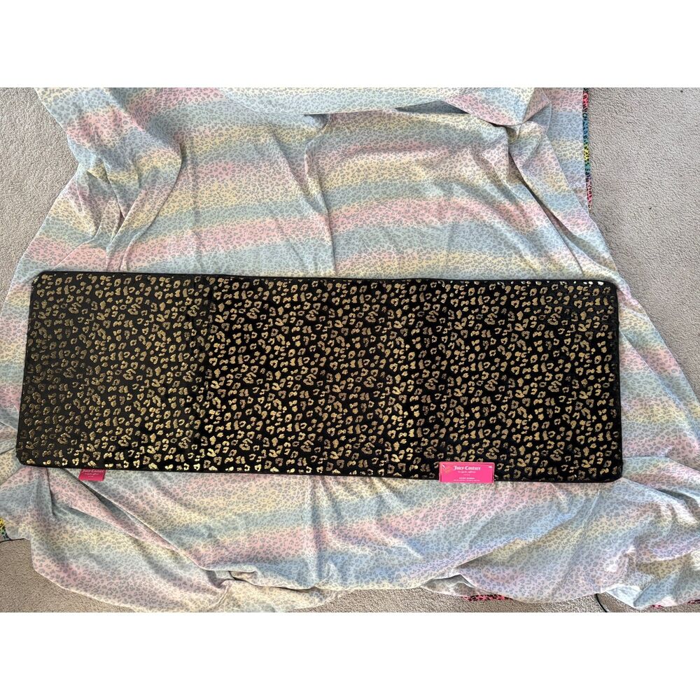 Juicy Couture Home Black Gold Leopard Print Accent Runner Rug 20 x 60